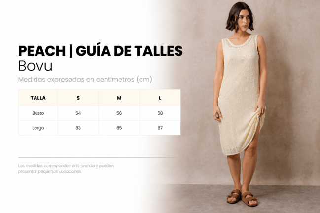 Guía de talles de VESTIDO BOVU