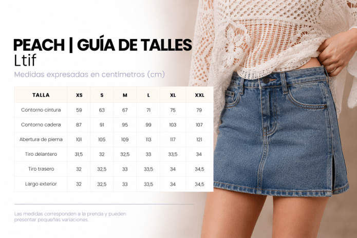 Guía de talles de POLLERA SHORT LITF