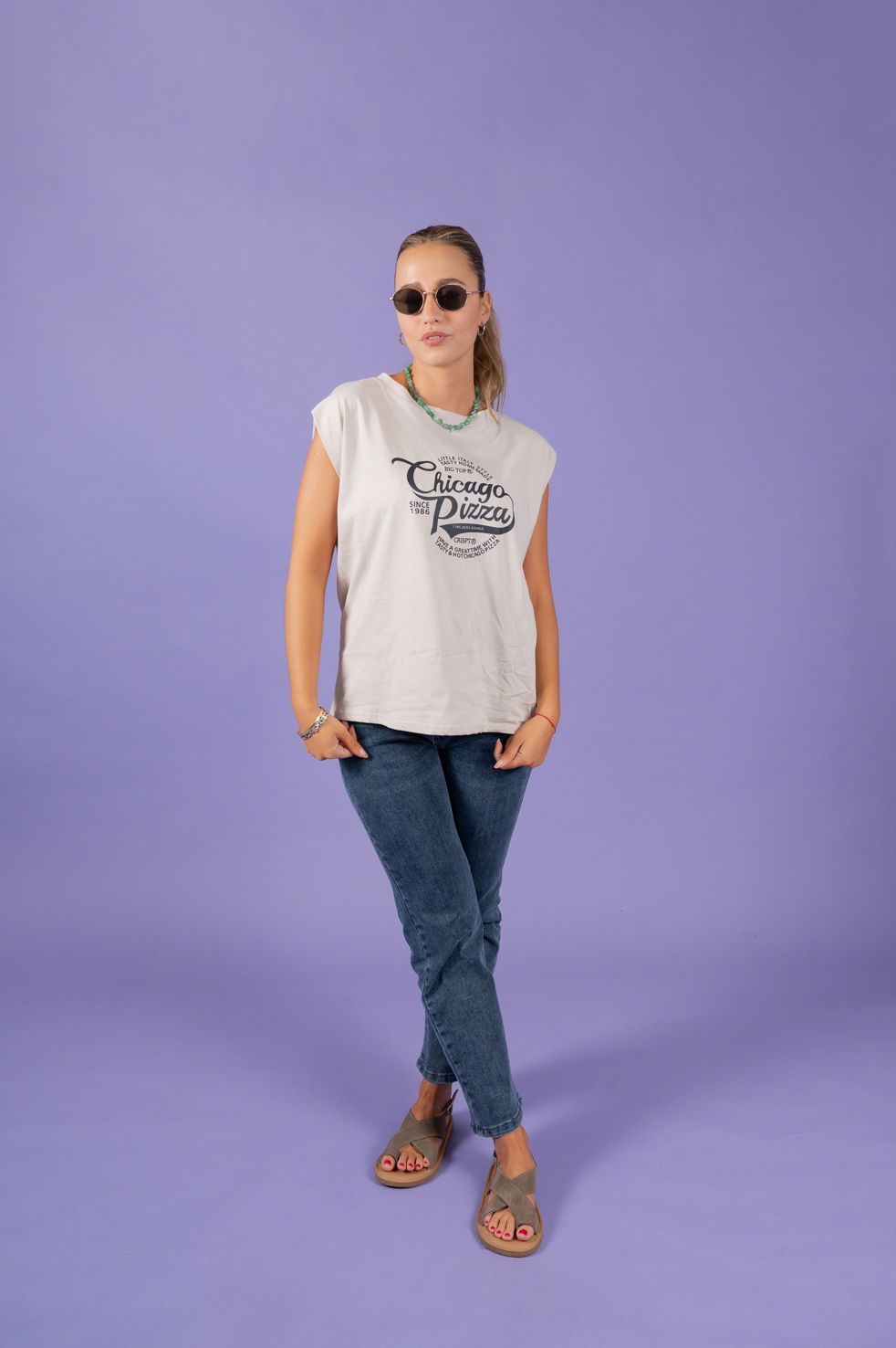 T-SHIRT ESTAMPA CHICAGO PIZZA