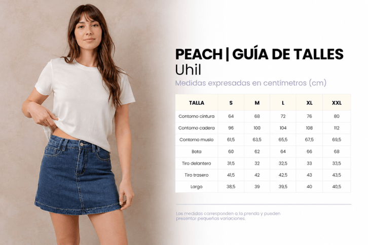 Guía de talles de POLLERA SHORT UHIL