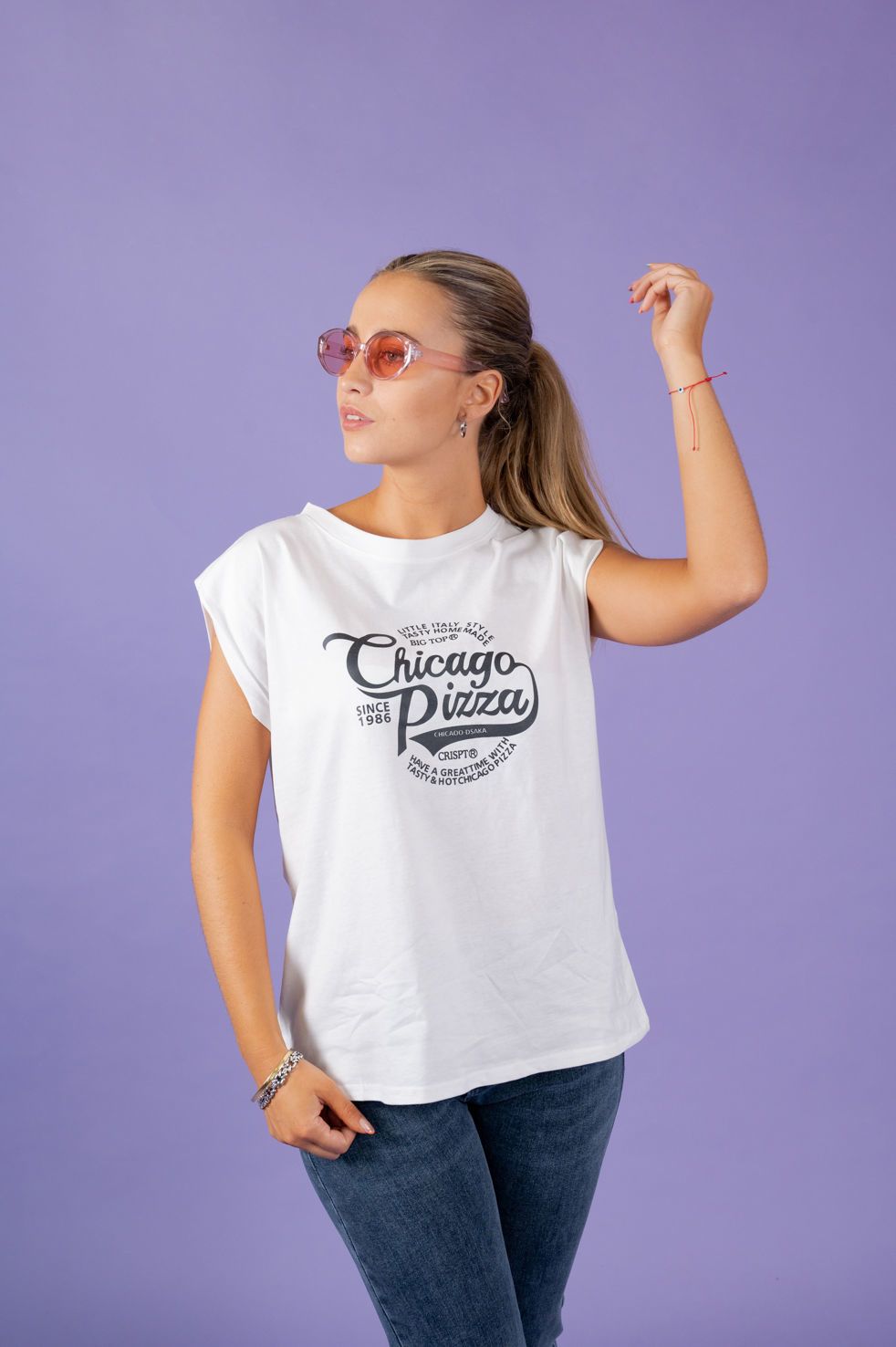 T-SHIRT ESTAMPA CHICAGO PIZZA