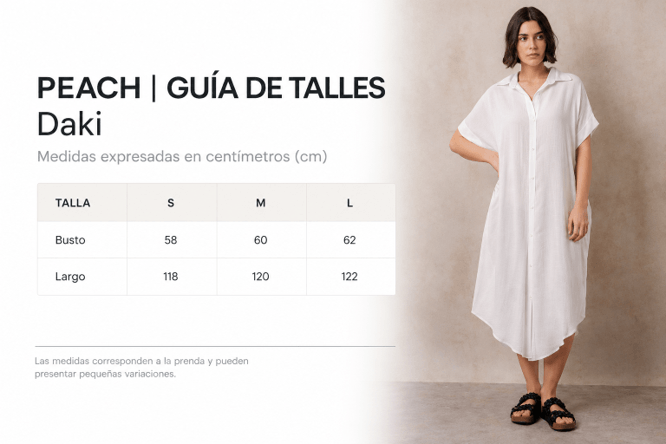 Guía de talles de VESTIDO DAKI