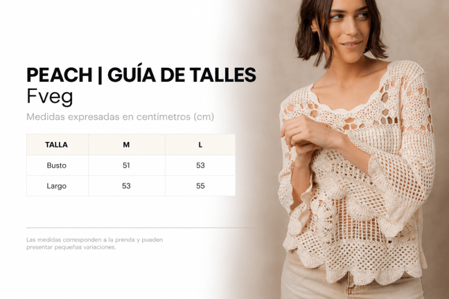 Guía de talles de BUZO TEJIDO FVEG