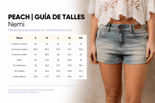 Guía de talles de SHORT DE JEAN NEMI