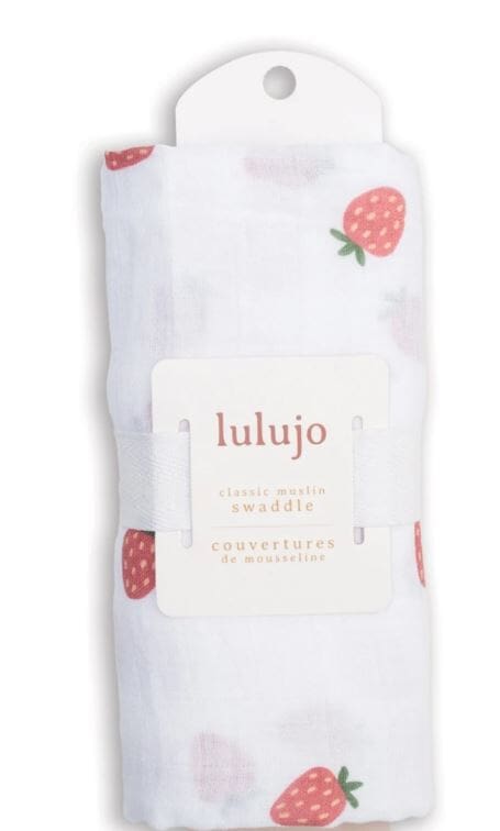 Manta Muselina de Bamboo - Strawberries 100x100 Lulujo