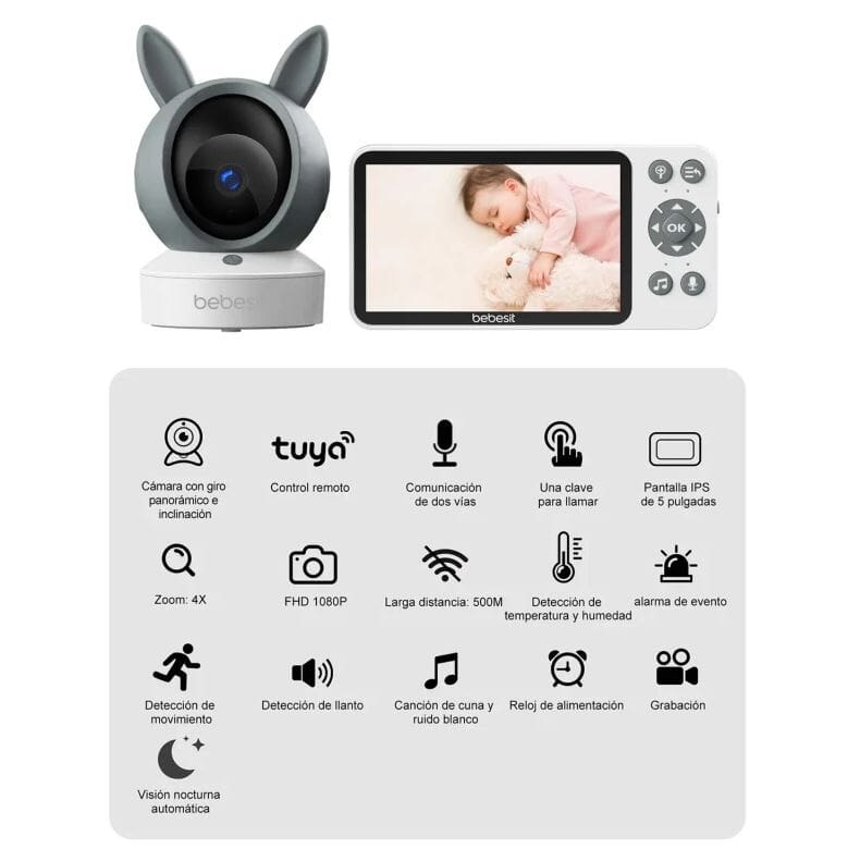 Baby Call c camara Smart Guard Wifi ruido blanco y soporte B