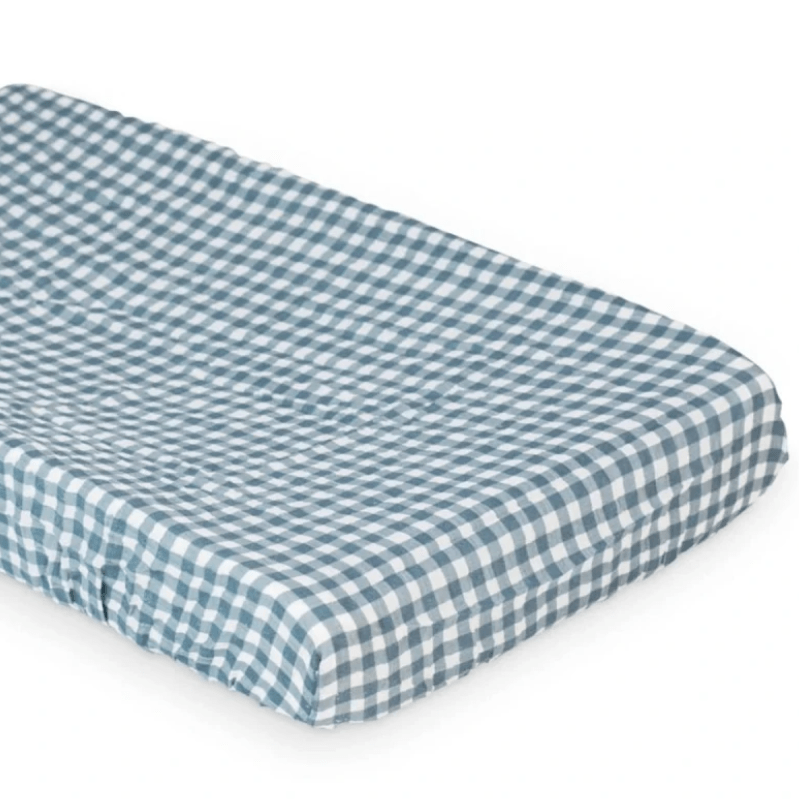 Cubre cambiador Muselina Navy Gingham Lulujo (81 x 43 cm)