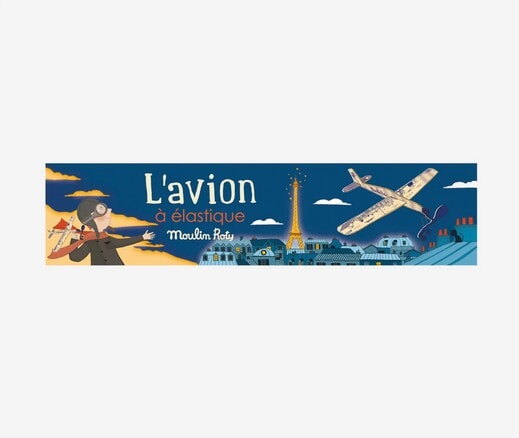 Blue rubber band plane Les petites merveilles Moulin Roty
