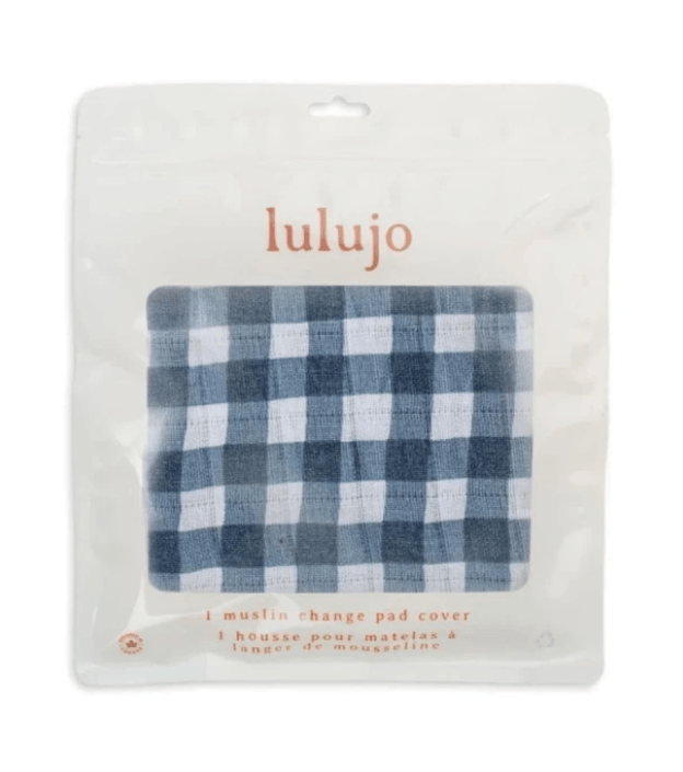 Cubre cambiador Muselina Navy Gingham Lulujo (81 x 43 cm)