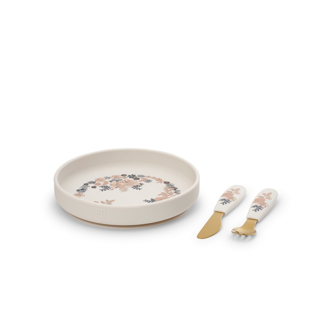 Silicone Plate Set Blue Garden Elodie