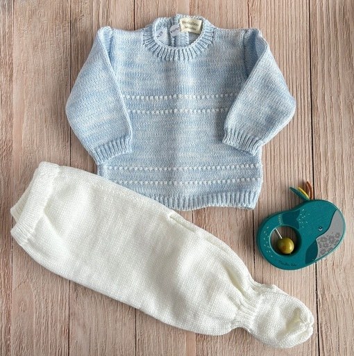 Set Cielo tejido - Celeste Peekaboo