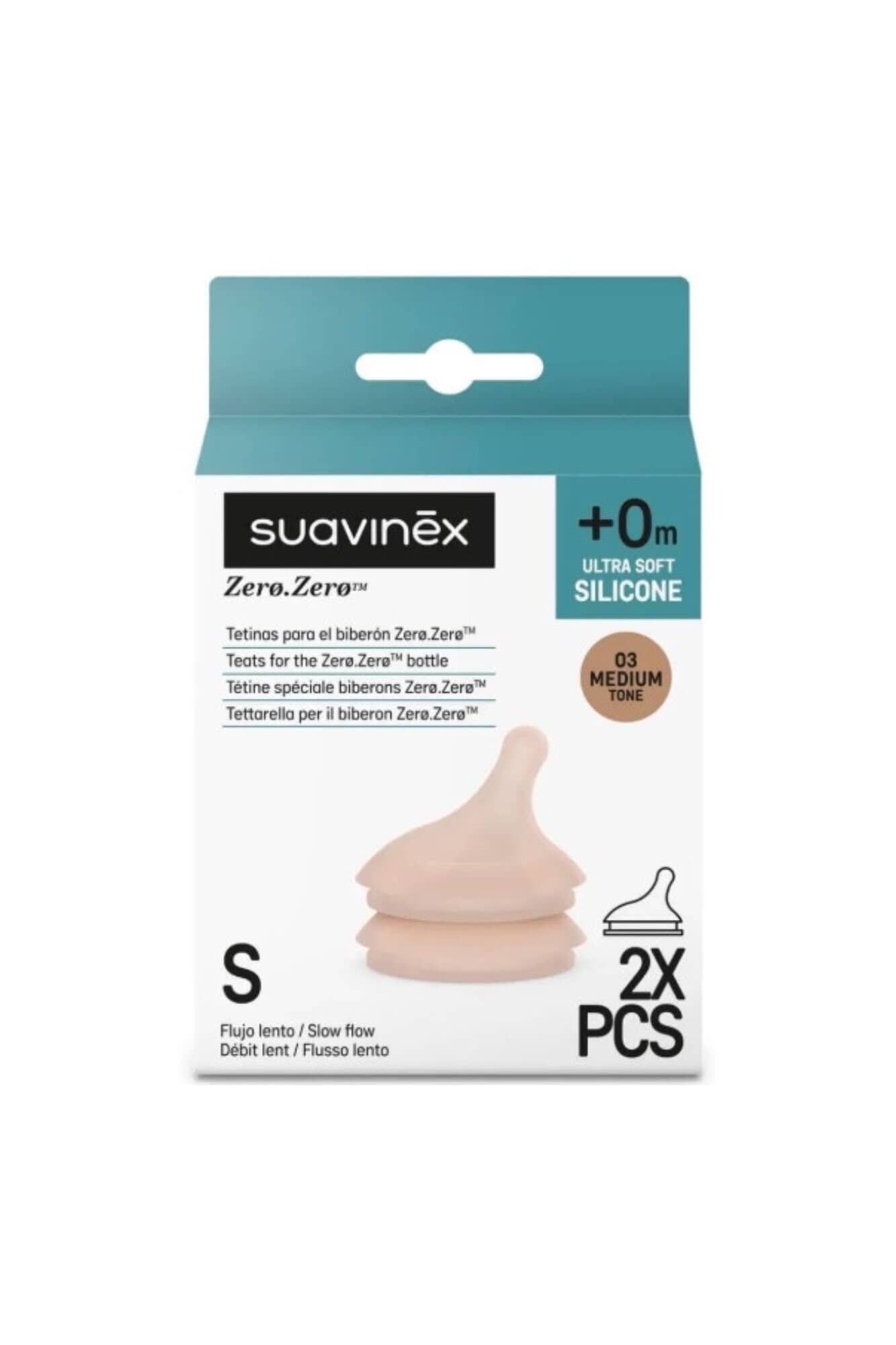 Pack Tetinas Zero Flujo S (Lento) - Medium Suavinex