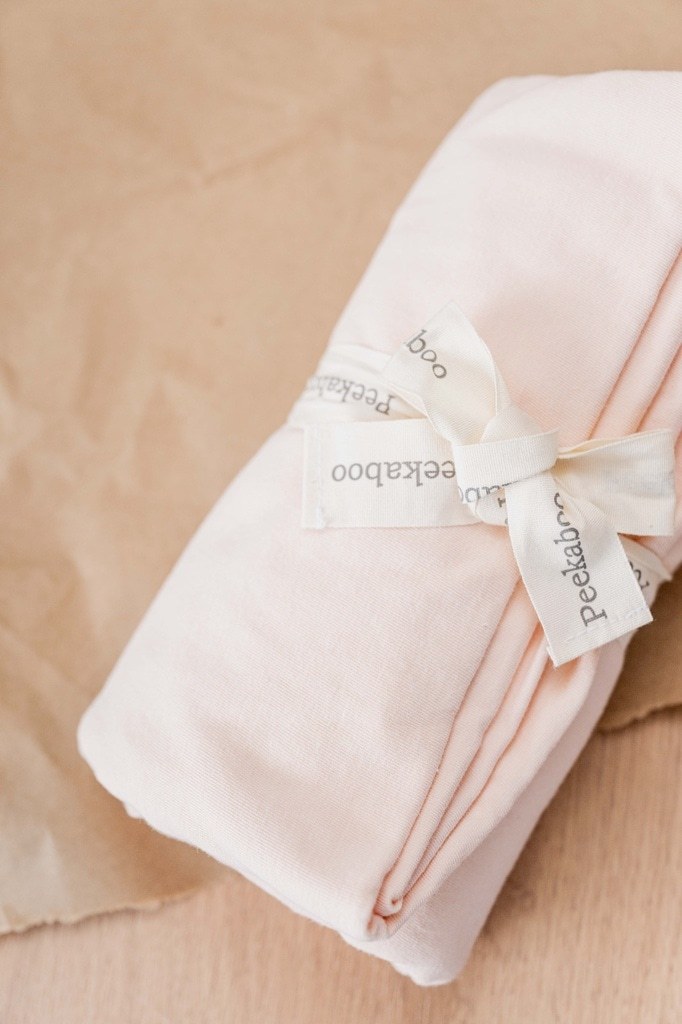 Rebozo en algodon Beige/Rosa Peekaboo