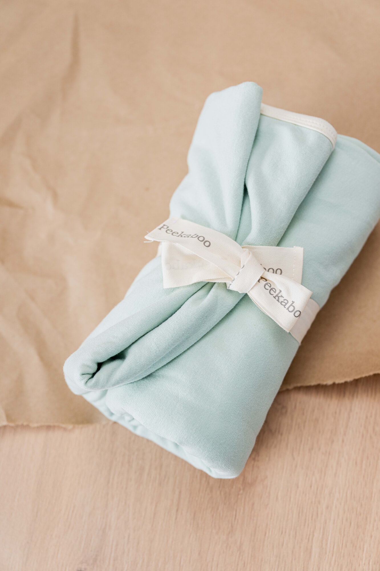 Rebozo en algodon Beige/Verde Peekaboo