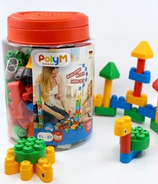 Juego de construccion - Balde 128pzas Polym