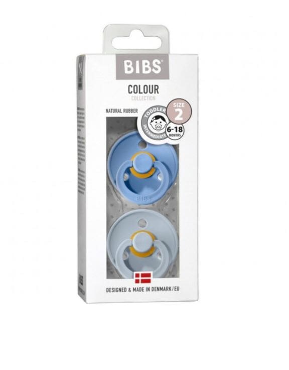Colour 2 Pack Latex Size 2 Sky Blue/Baby Bl Bibs