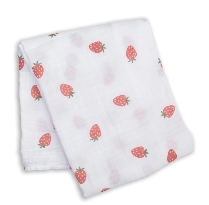Manta Muselina de Bamboo - Strawberries 100x100 Lulujo