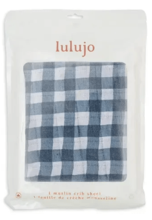 Sabana bajera bebes - Navy Gingham (135x70cm) Lulujo