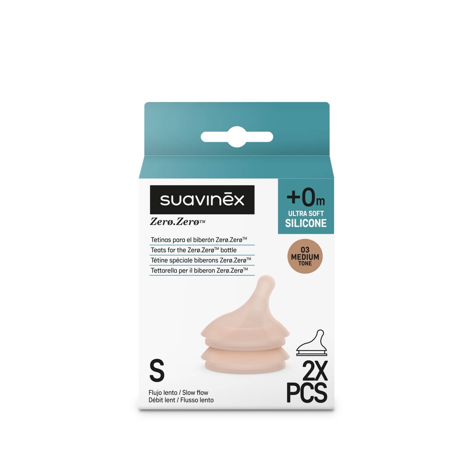 Pack Tetinas Zero Flujo S (Lento) - Medium Suavinex