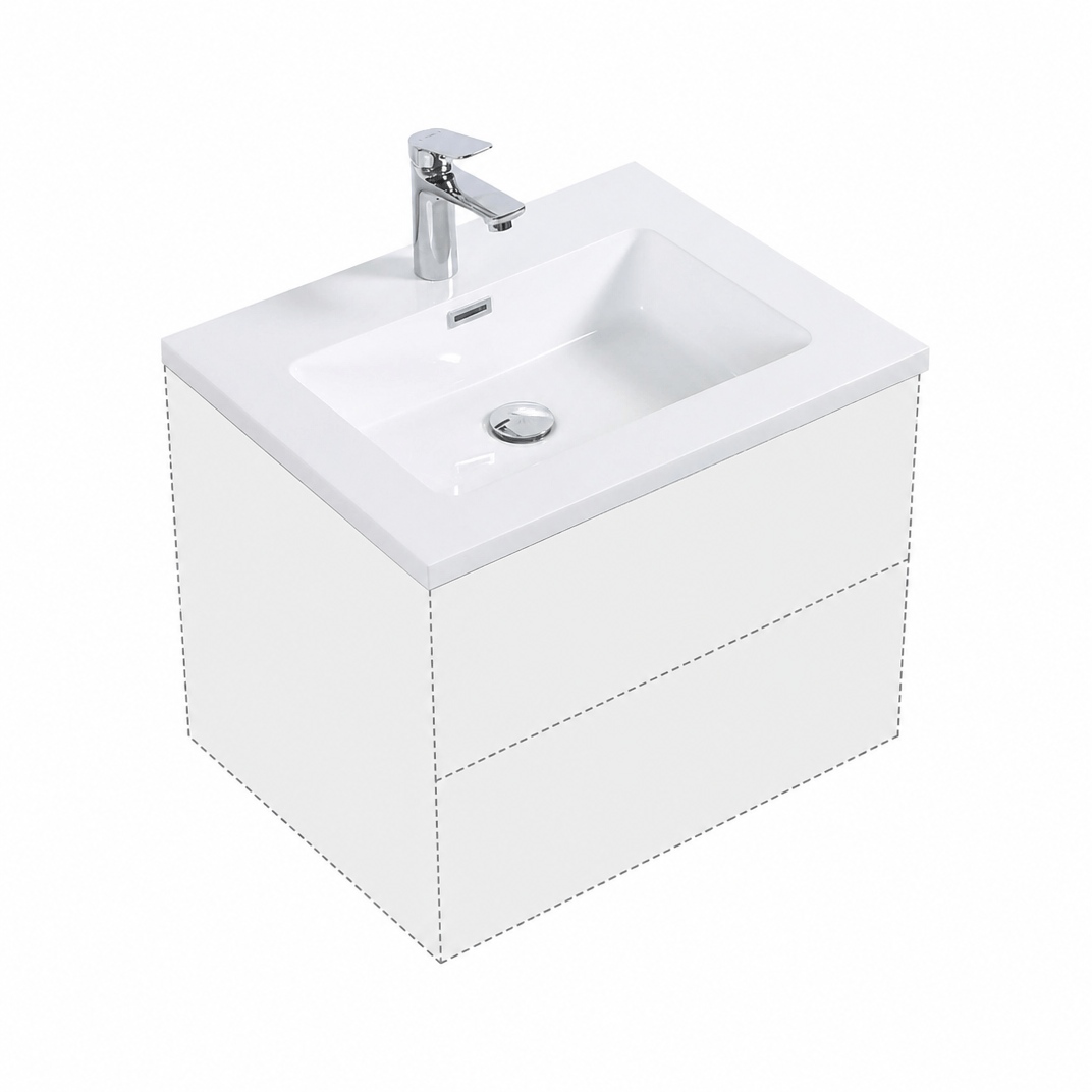 KLIPEN LUX 600 MESADA BLANCO RESINA C/VALVULA 600X480X150