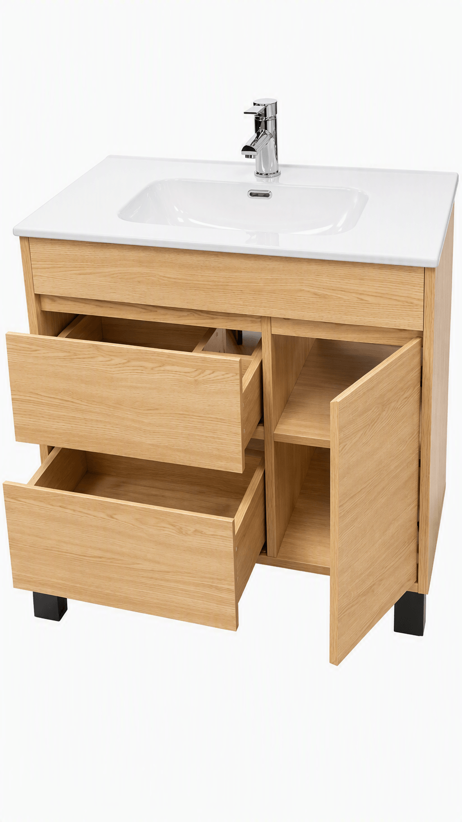 KLIPEN GROVE 800 NATURAL OAK MUEBLE PIE 80X46X72 C/BACHA Y VALV