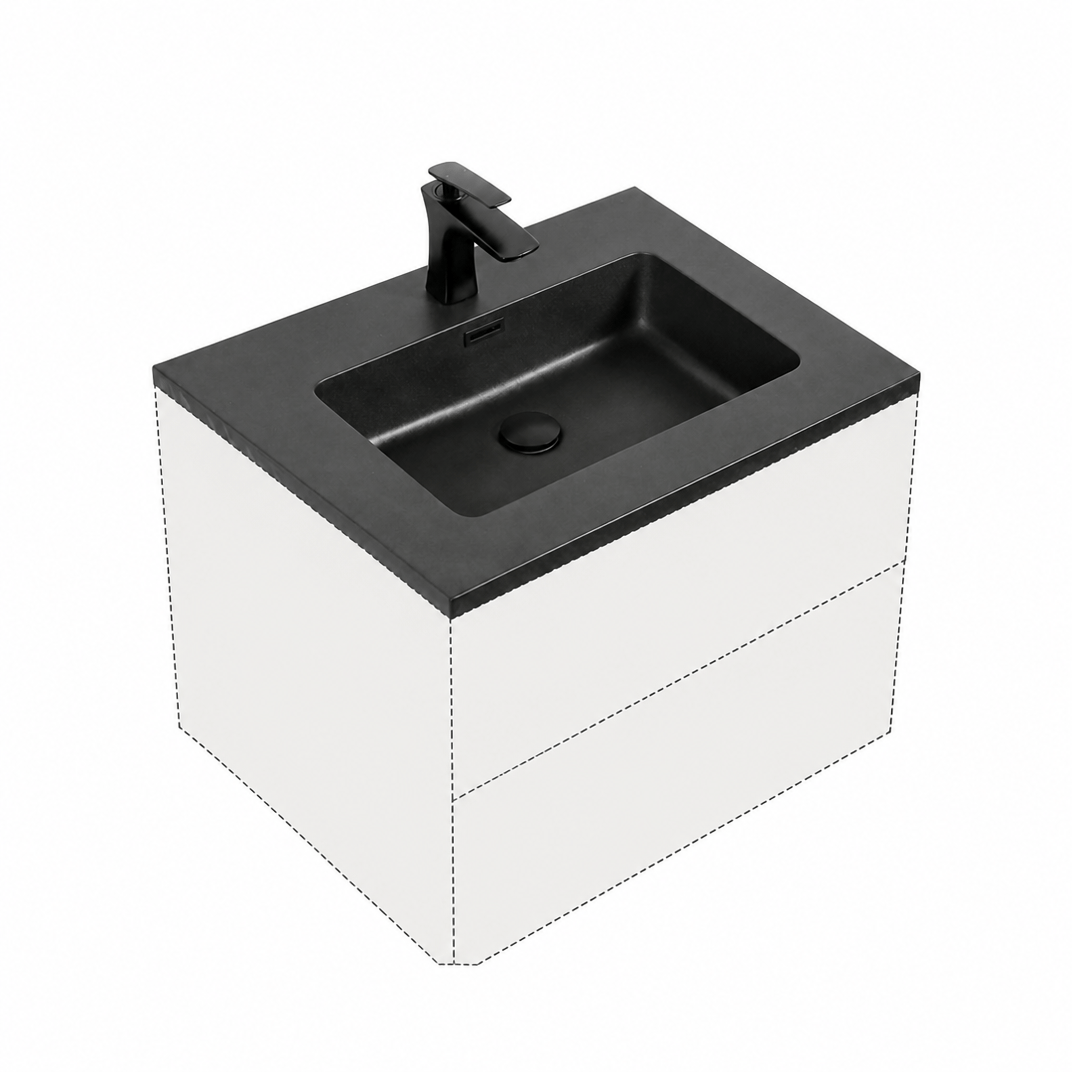 KLIPEN LUX 600 MESADA NEGRO QUARZO C/VALVULA 600X480X150