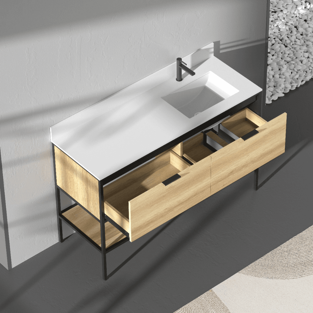 KLIPEN RIVUS 130  MUEBLE CON MESADA Y BACHA DER. 130*470*850