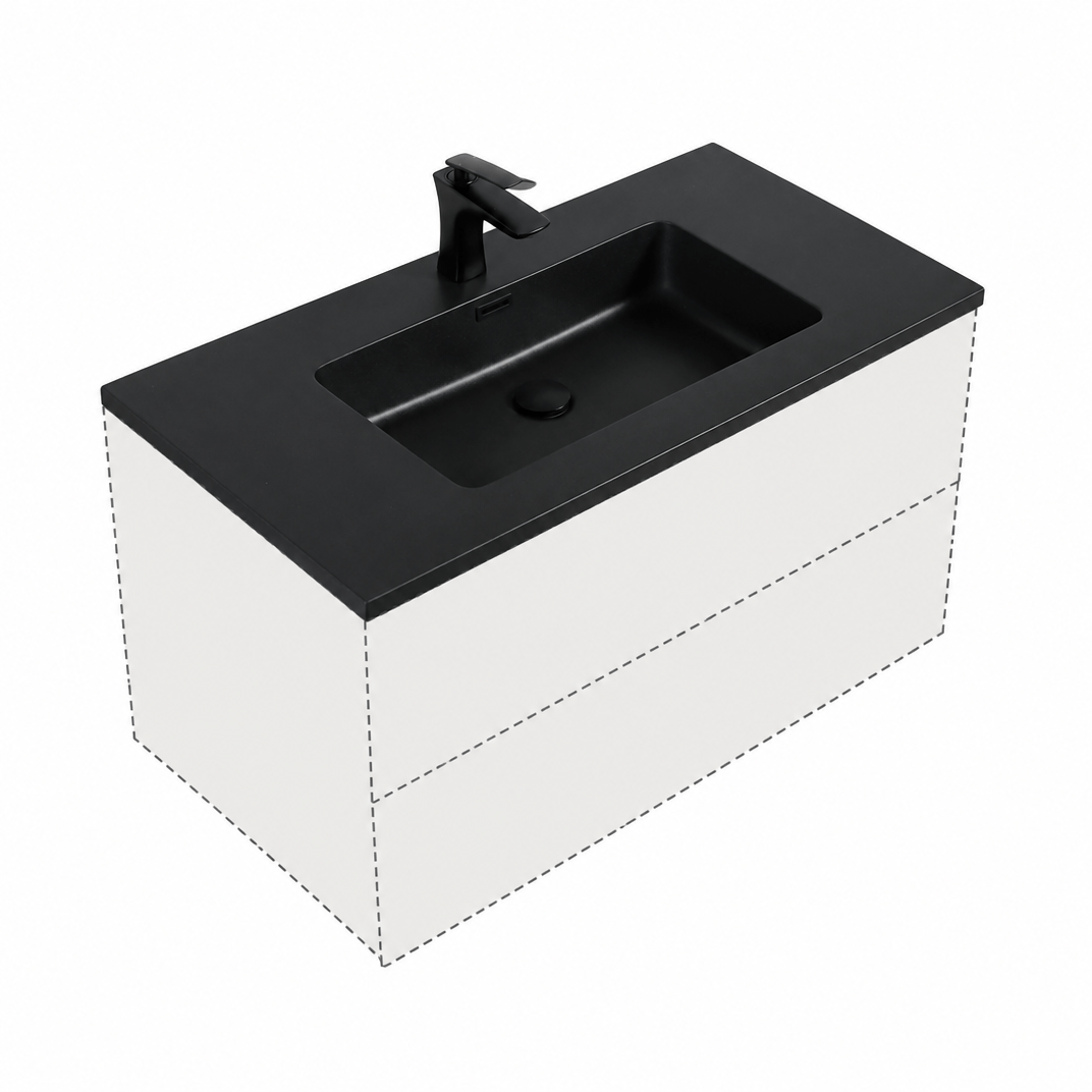 KLIPEN LUX 900 MESADA NEGRO QUARZO C/VALVULA 900X480X150