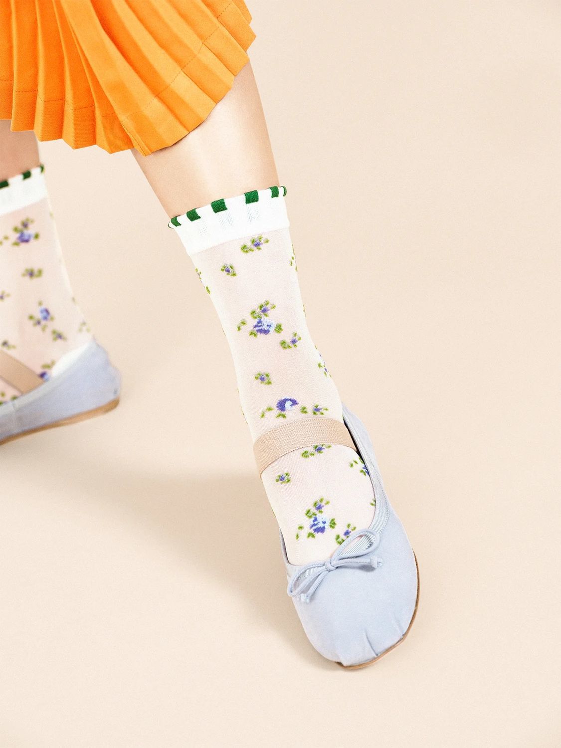 Ashley Floral Sheer Crew