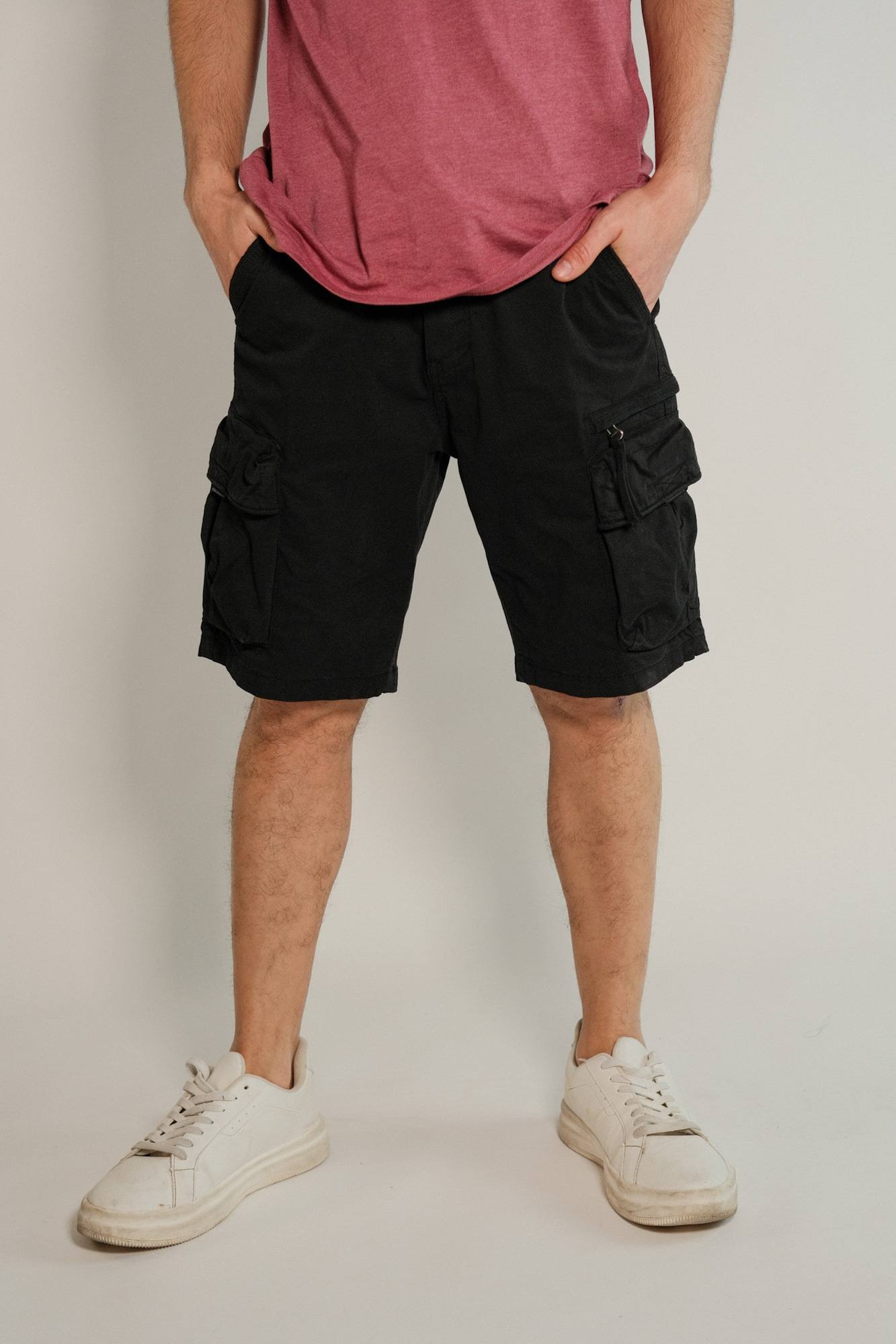 Bermuda cargo de gabardina con lycra y cordón de ajuste Arno