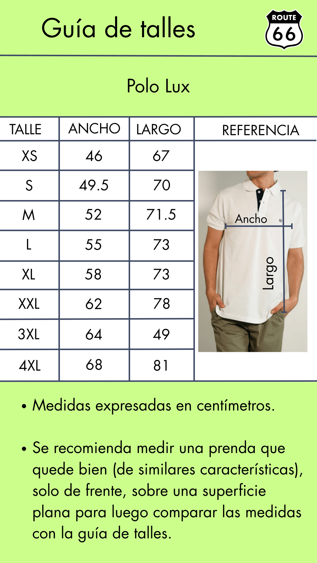 Guía de talles de