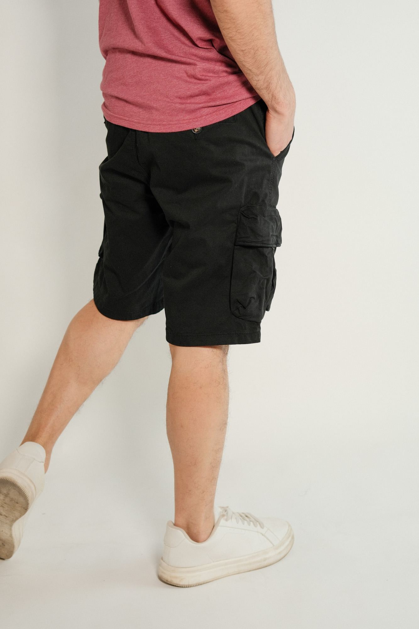 Bermuda cargo de gabardina con lycra y cordón de ajuste Arno