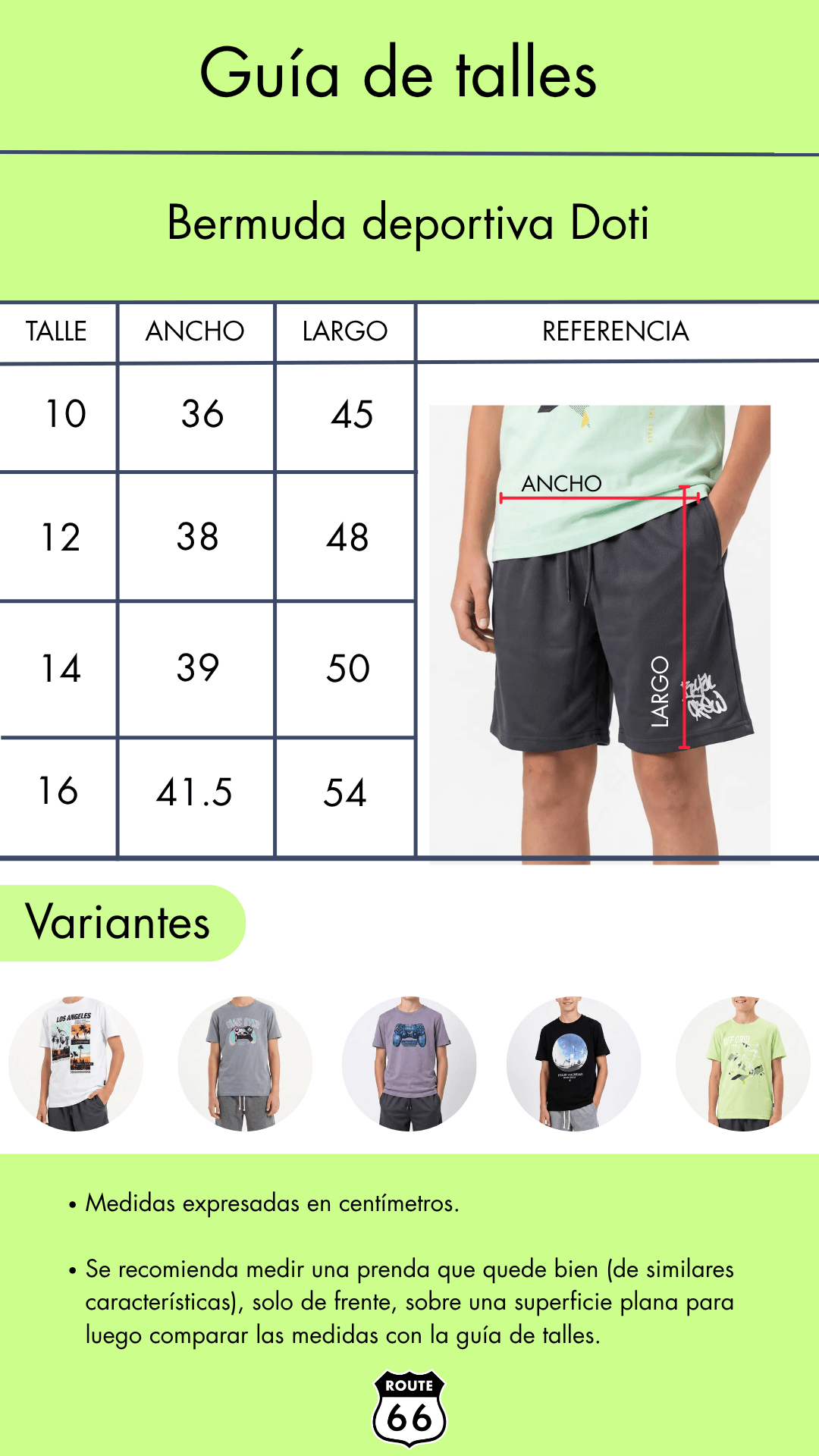 Guía de talles de