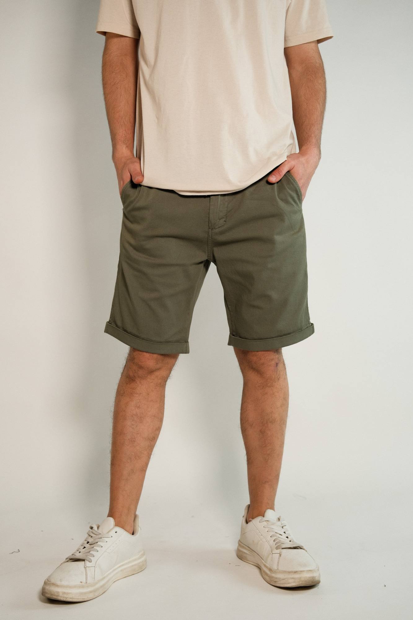 Bermuda chino de gabardina c/lycra y cordón de ajuste Nantes