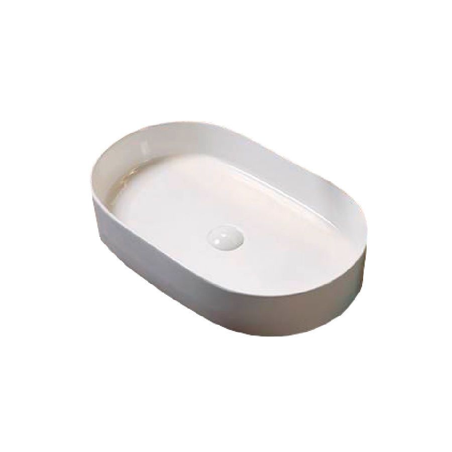 Bacha Semi Oval Blanca Brillo
