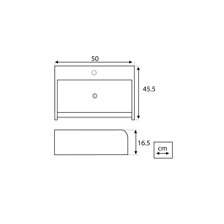Bacha Rectangular con toallero