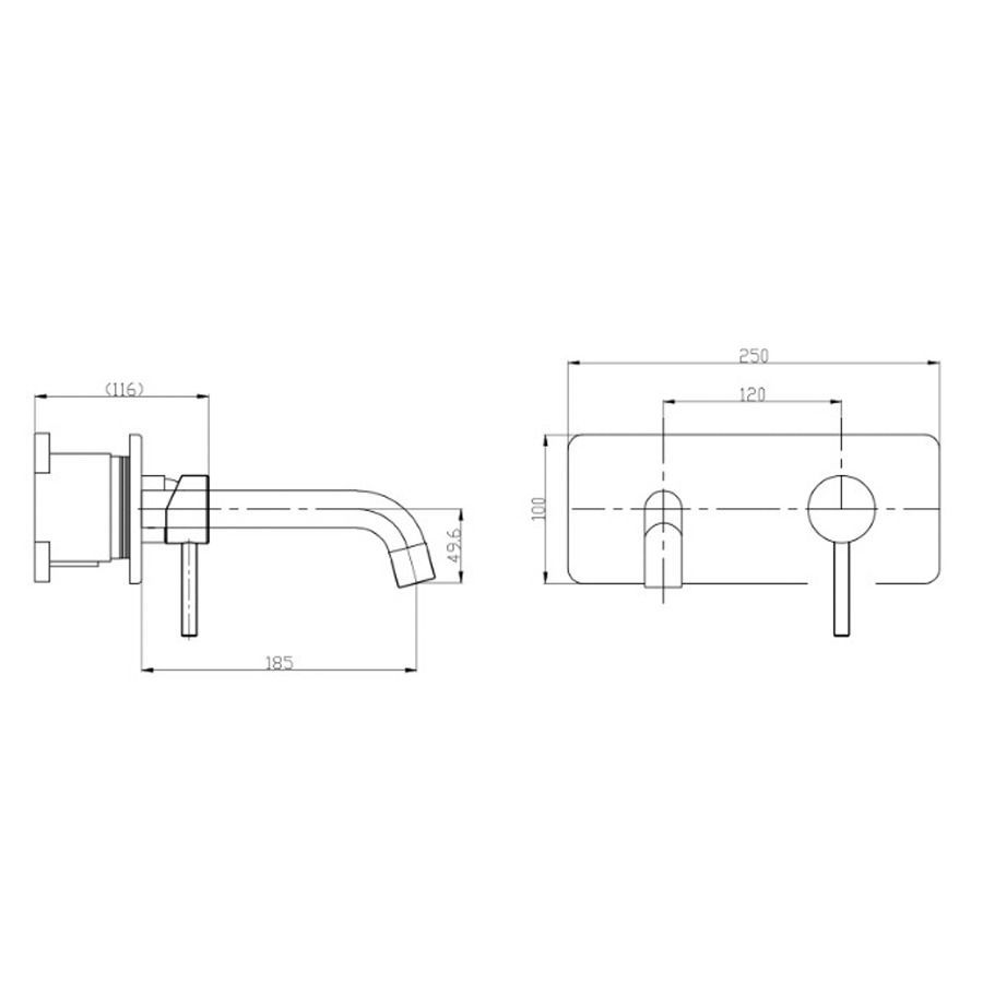 Lavatorio de Pared Miami Inox