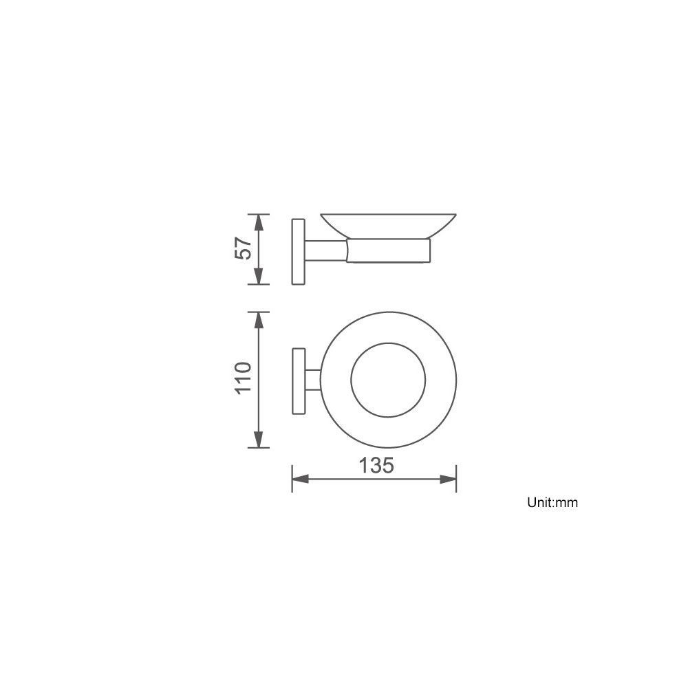 Jabonera de vidrio Inox