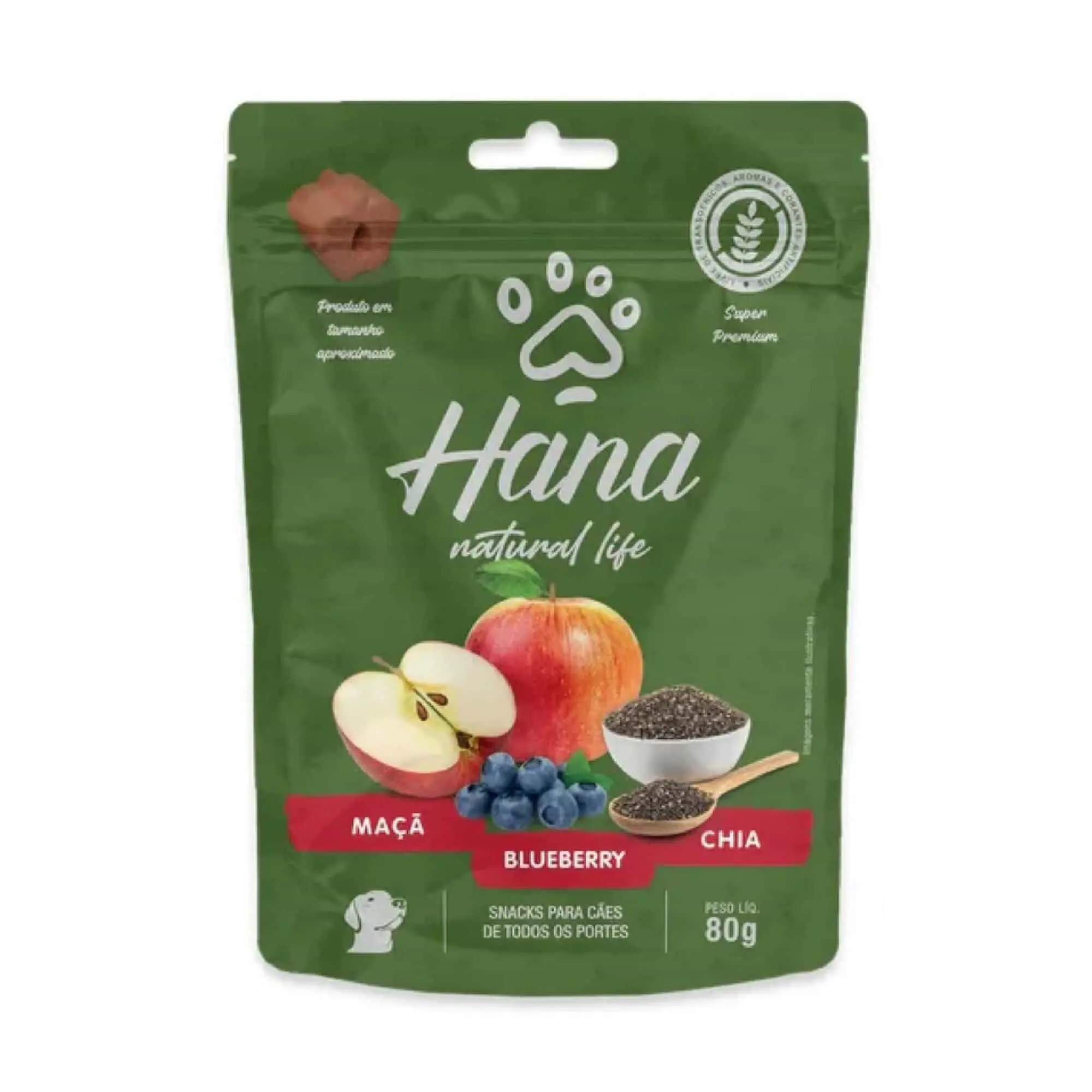 Hana Snacks Para Perros 80g Natural Life Manzana Arandanos y Chia