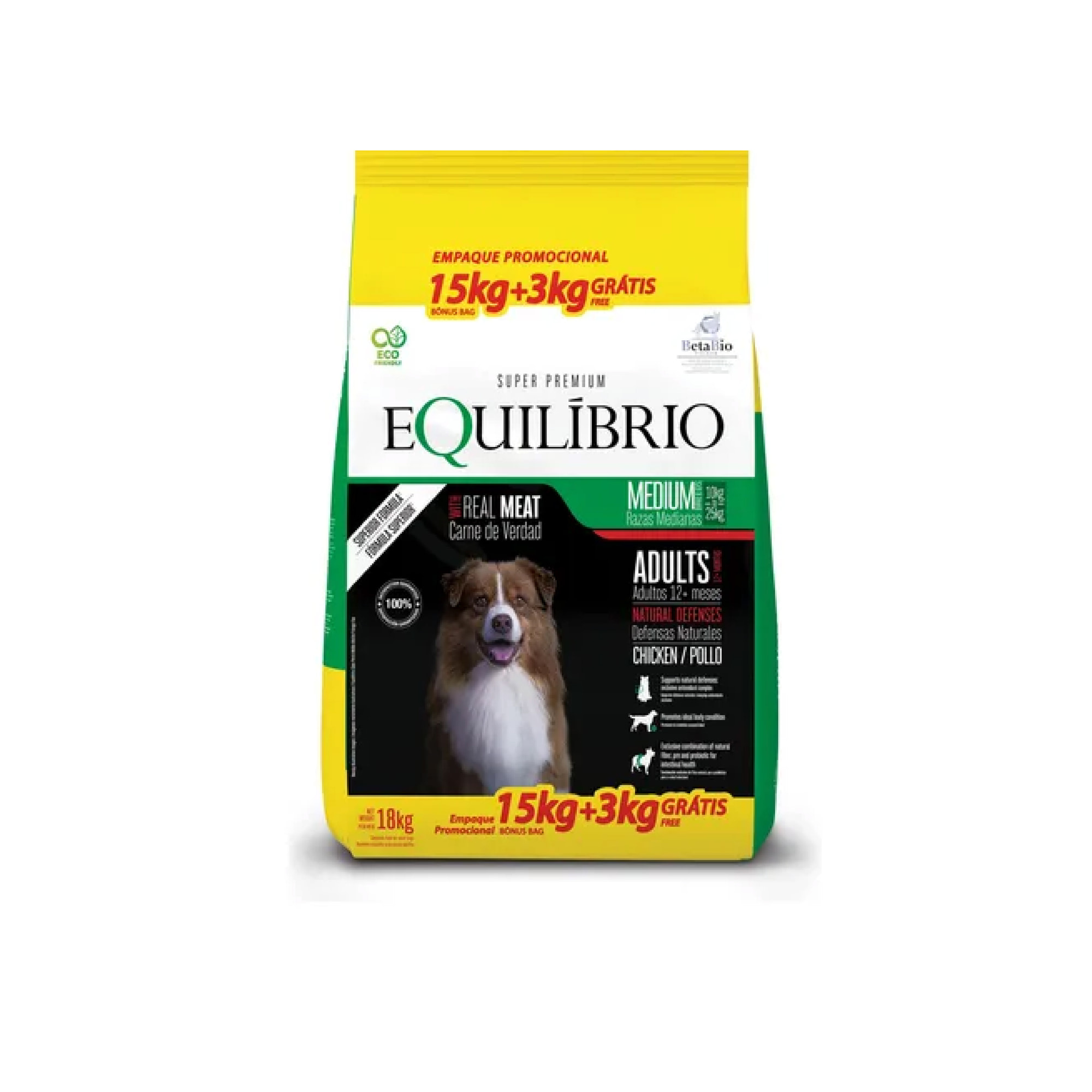 Equilibrio Adulto All Breeds 15 + 3kg DE REGALO!