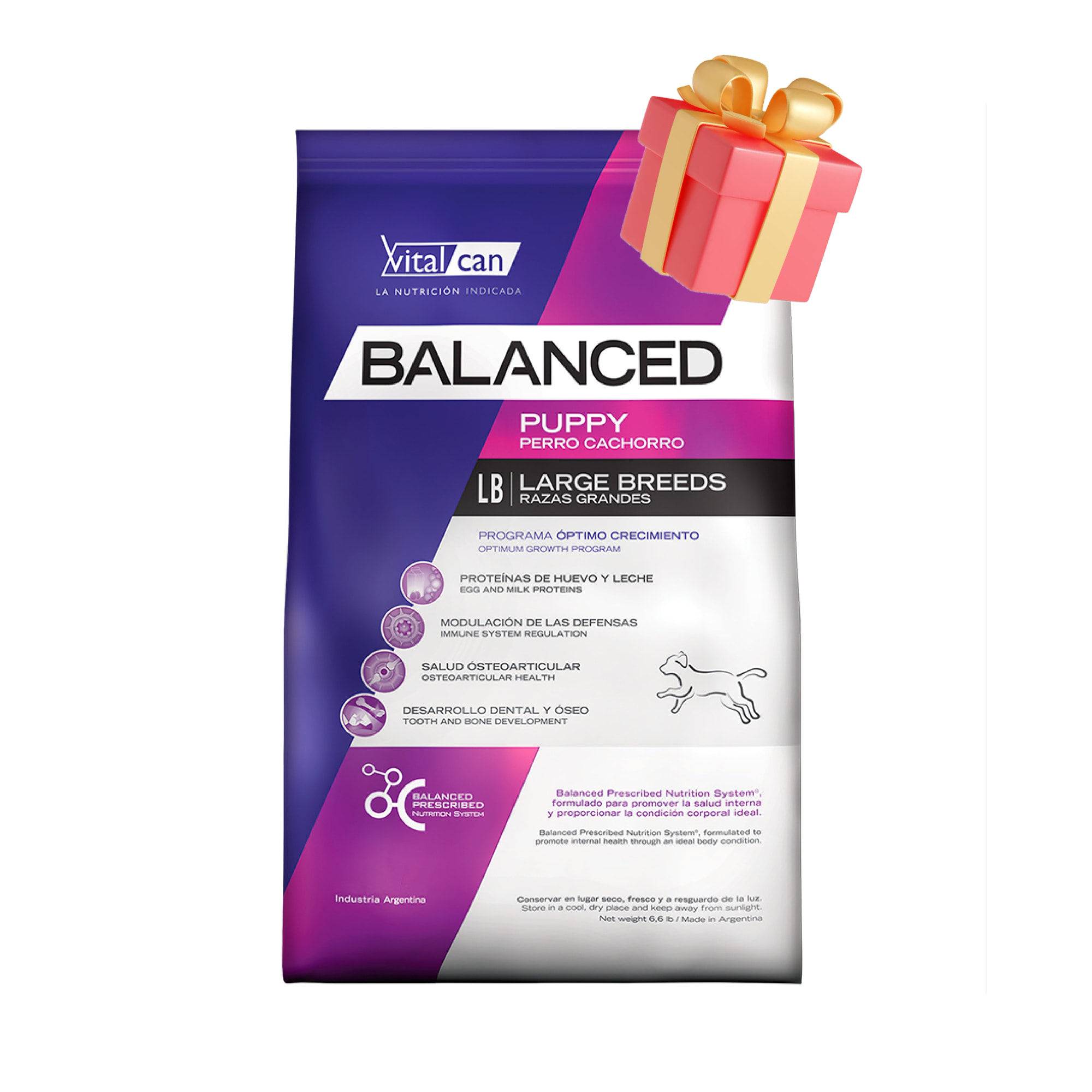 BALANCED Perro cachorro razas grandes 20kg + REGALO