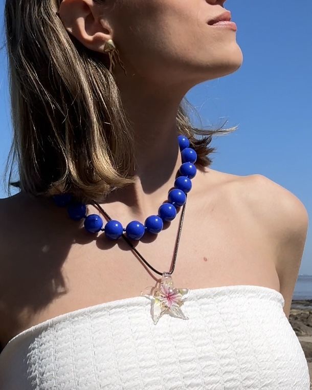 COLLAR ESTRELLA DE MAR VIDRIO TIENTO