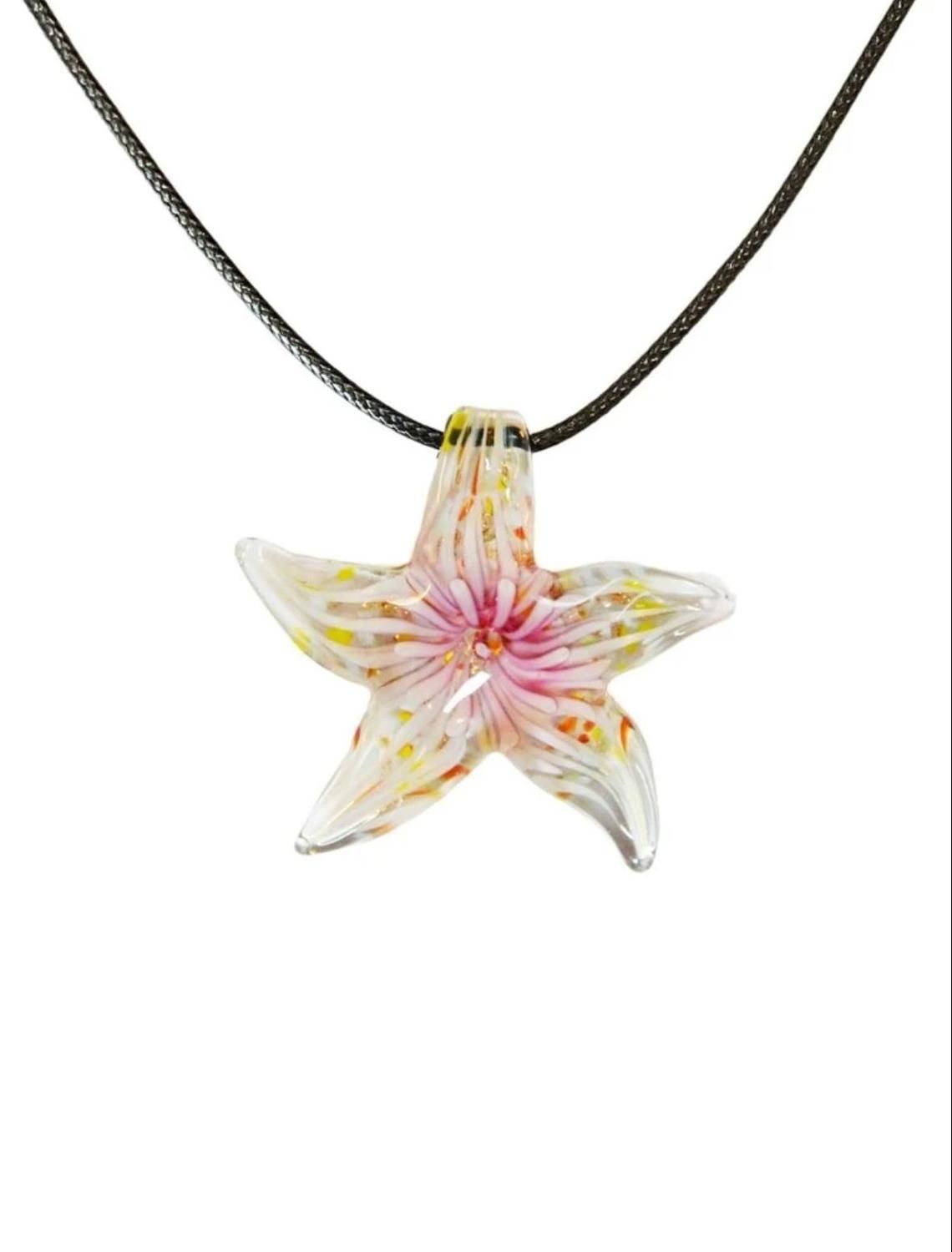 COLLAR ESTRELLA DE MAR VIDRIO TIENTO