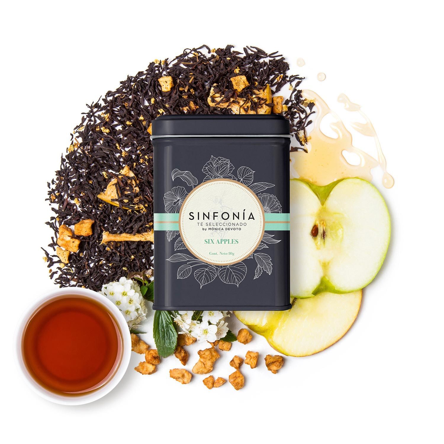 Té negro Six Apples con infusor