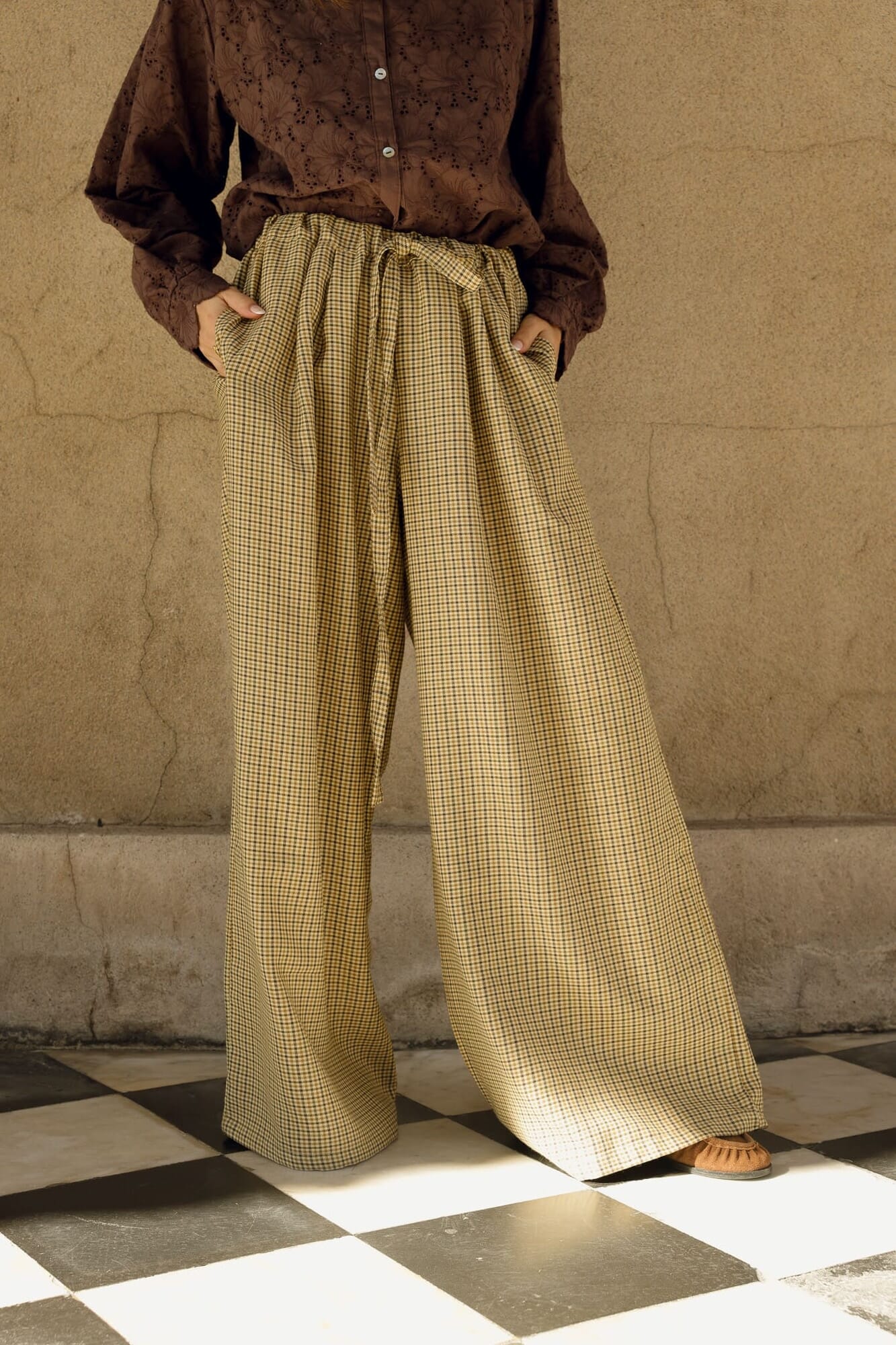 Pantalón Wide Tartan