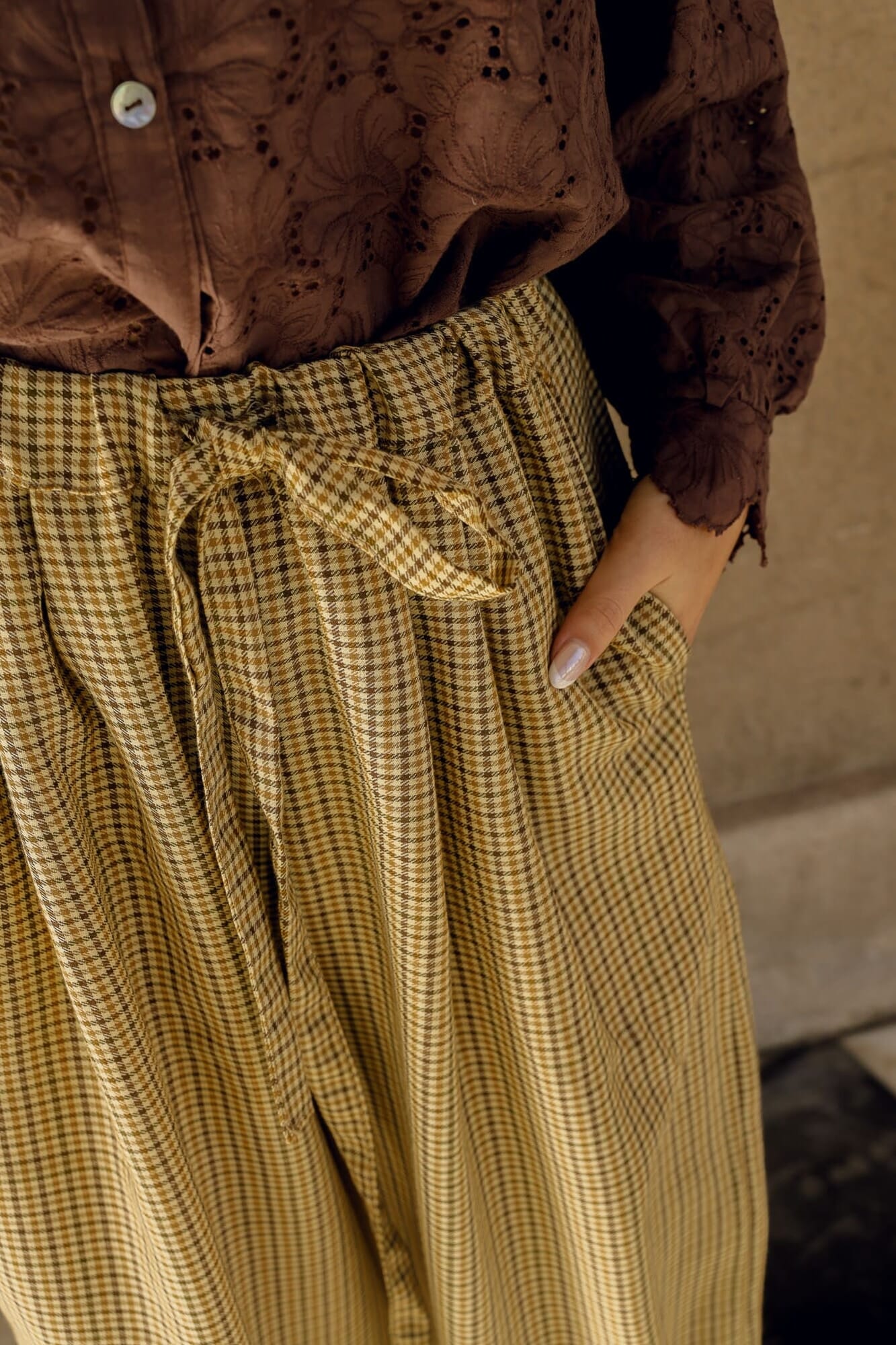 Pantalón Wide Tartan