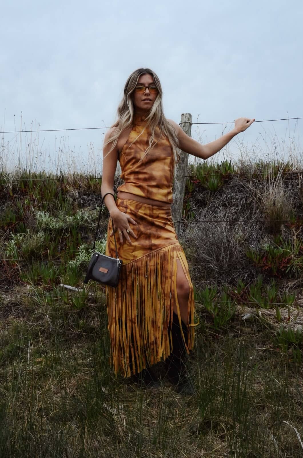 Leather Fringes Skirt Marmolado