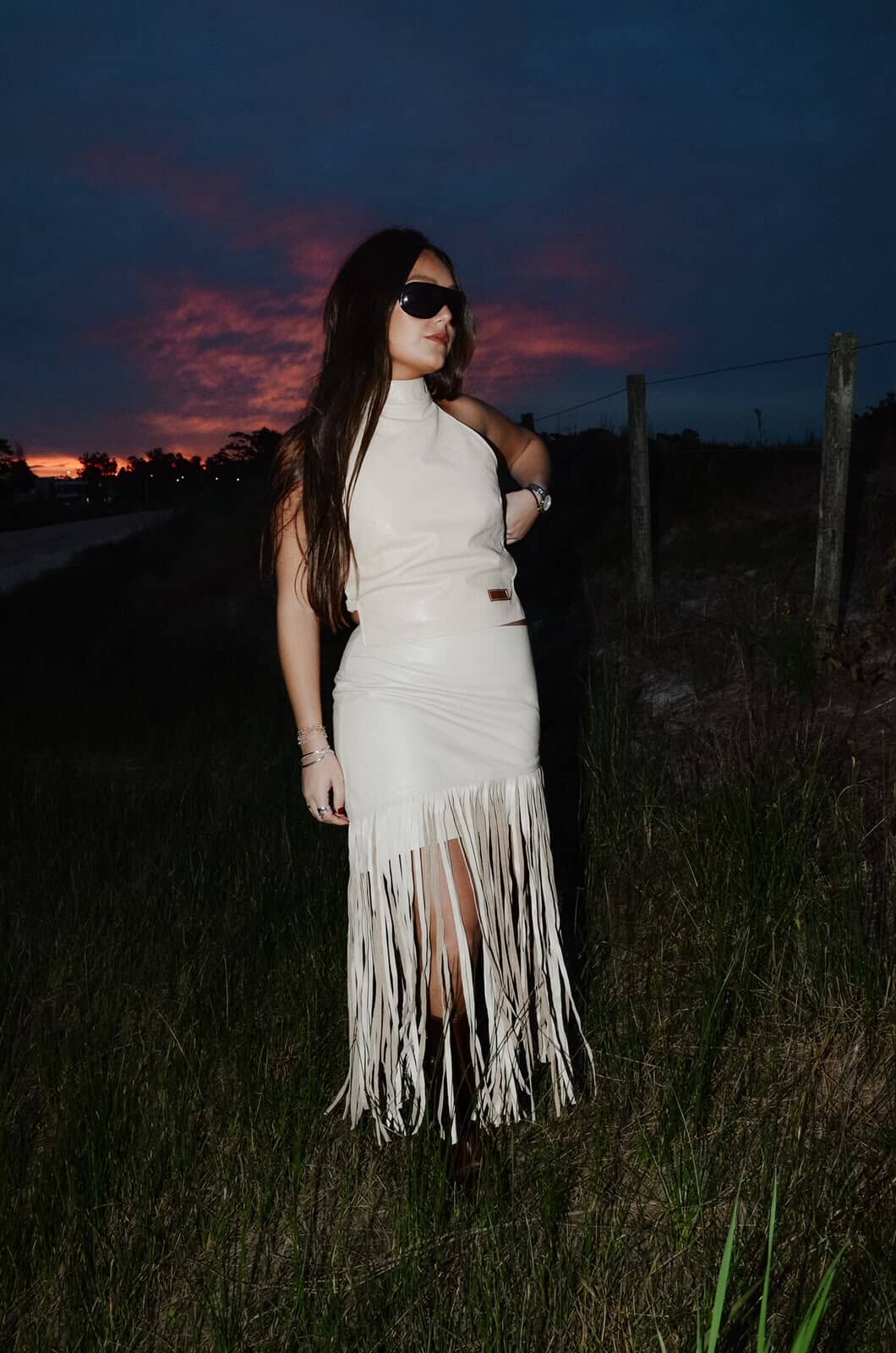 Leather Fringes Hielo Skirt