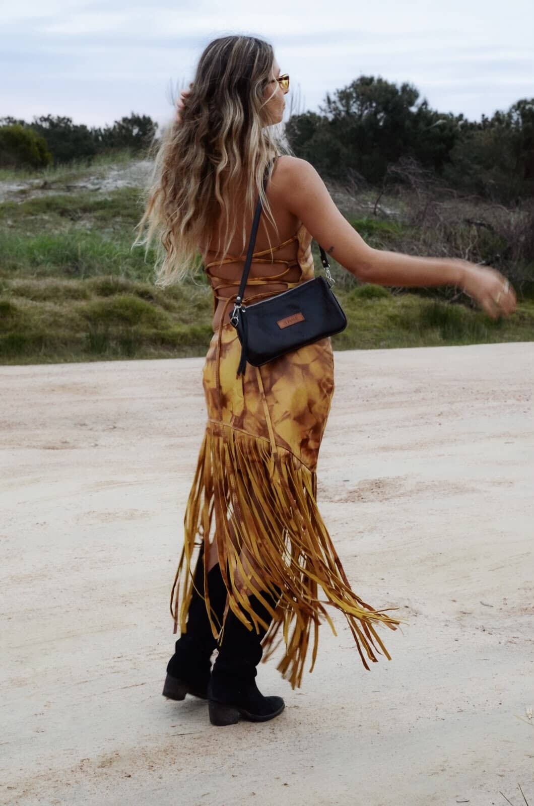 Leather Fringes Skirt Marmolado