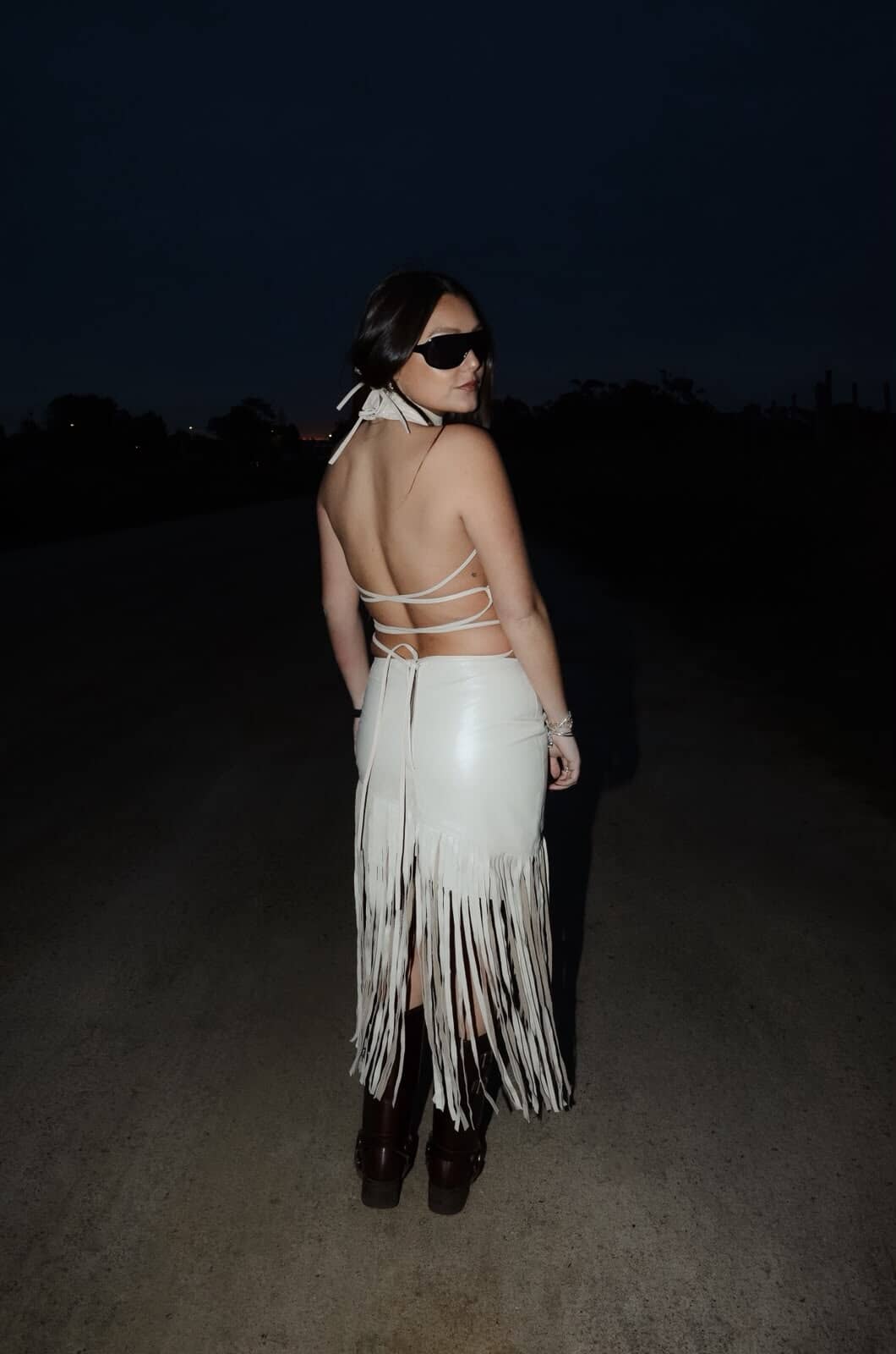 Leather Fringes Hielo Skirt